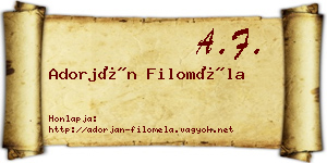 Adorján Filoméla névjegykártya